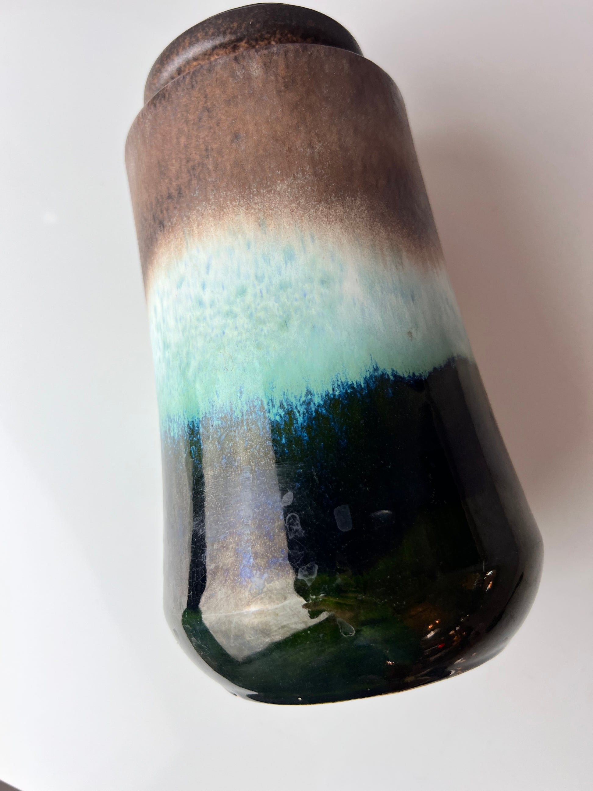 Vase 549-27 grün braun von Scheurich West Germany