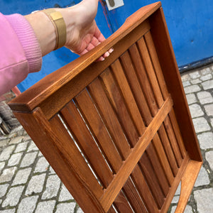 Klappbarer Beistelltisch Teak mit Tablett
