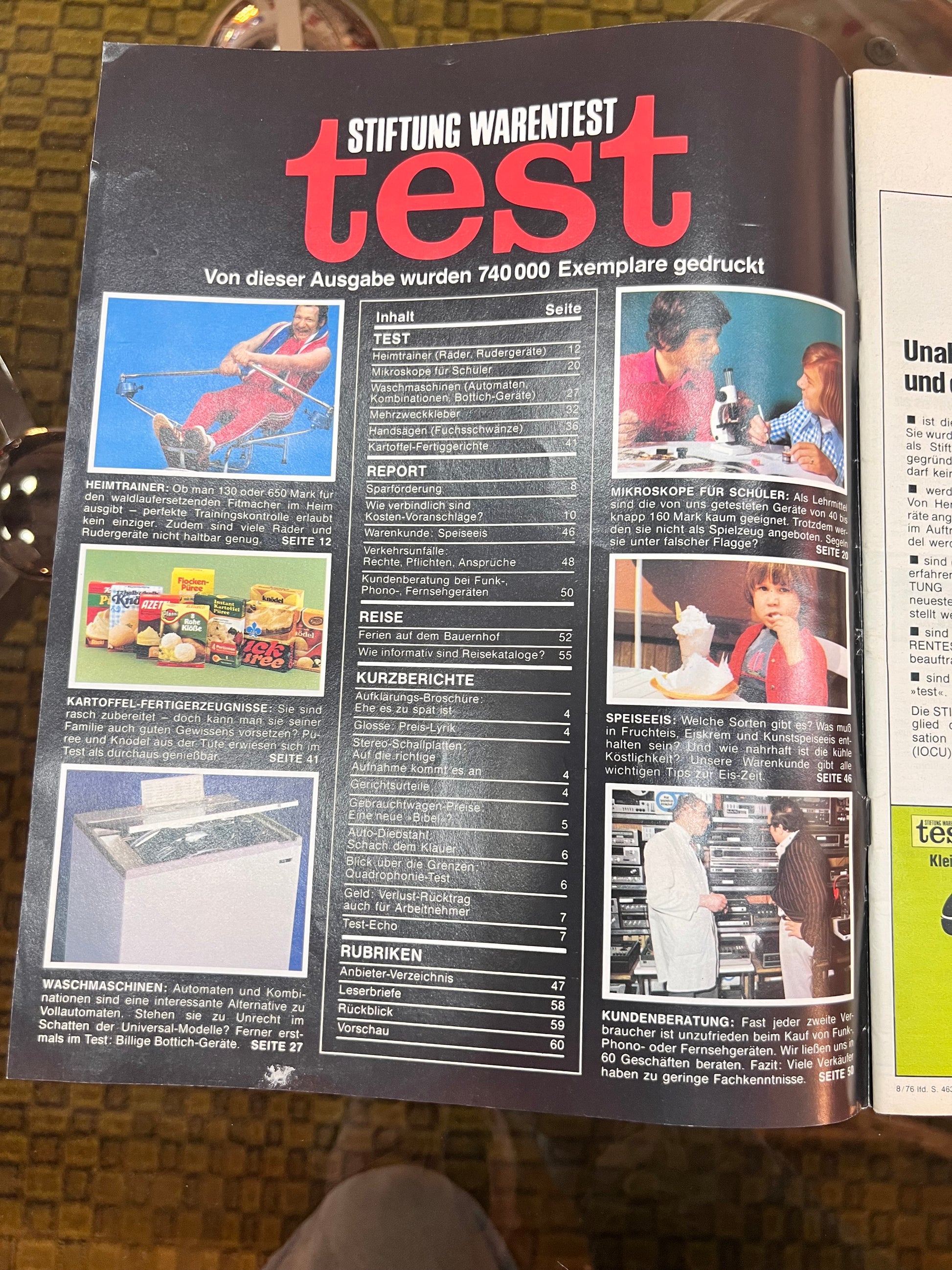 Stiftung Warentest Zeitschrift August 1976