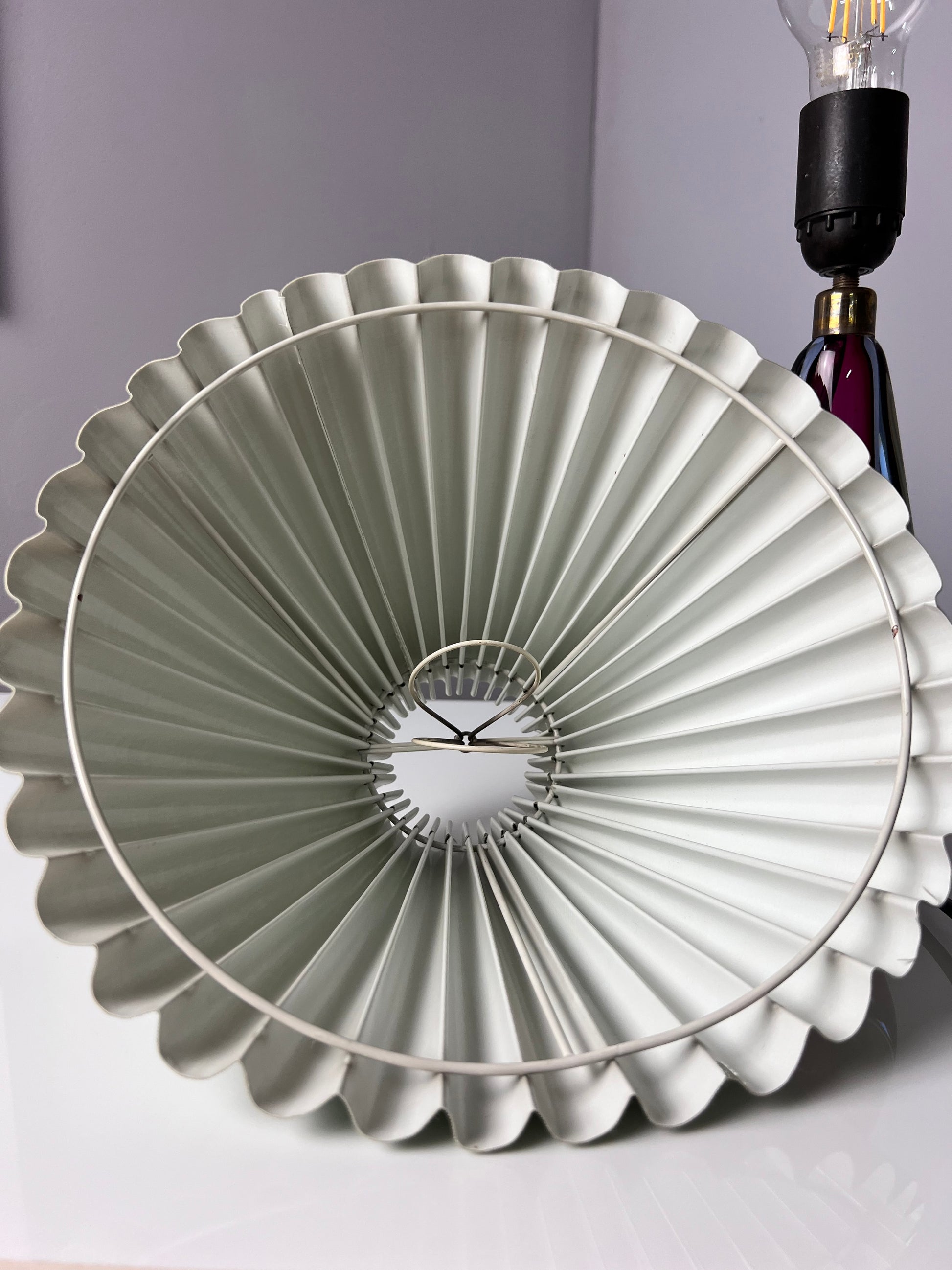 Tischlampe lila blau Muranoglas