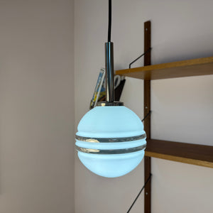 Kugellampe weiß silber Glas