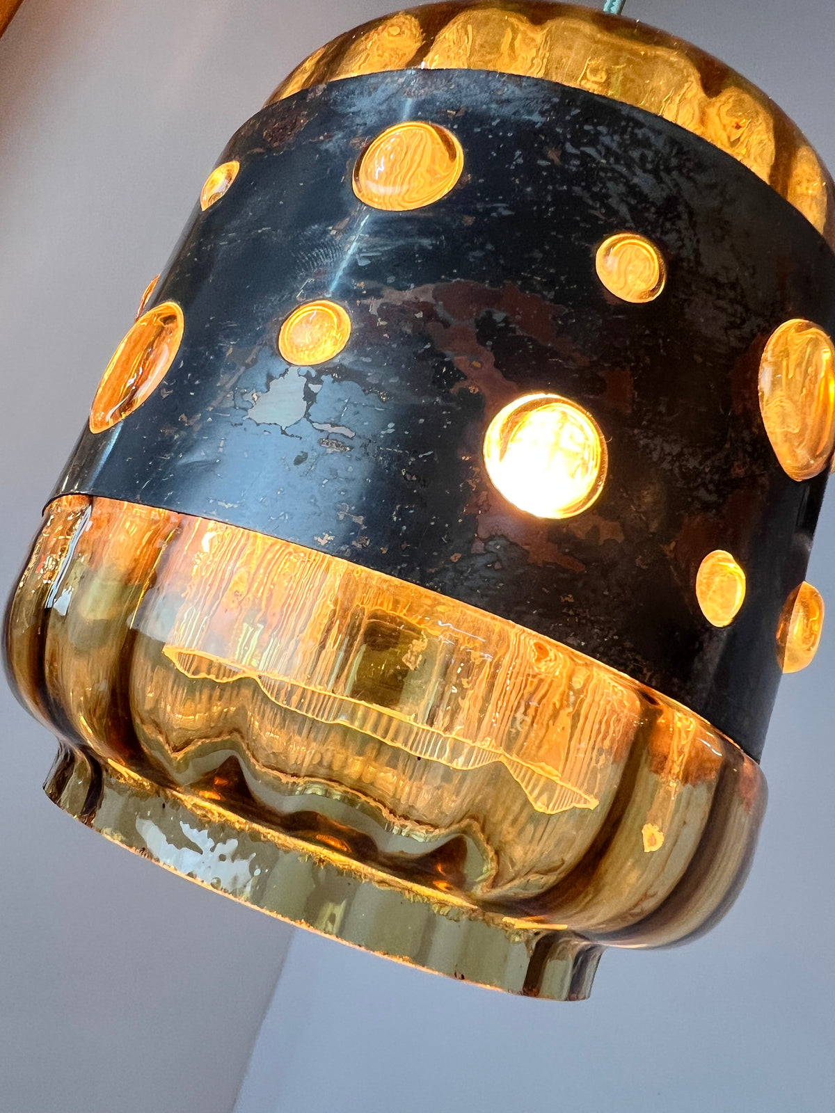 Hängelampe Kupfer Glas von Nanny Still für Raak