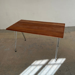 Esstisch / Schreibtisch Teak mit neuem Chromgestell von O. D. Møbler