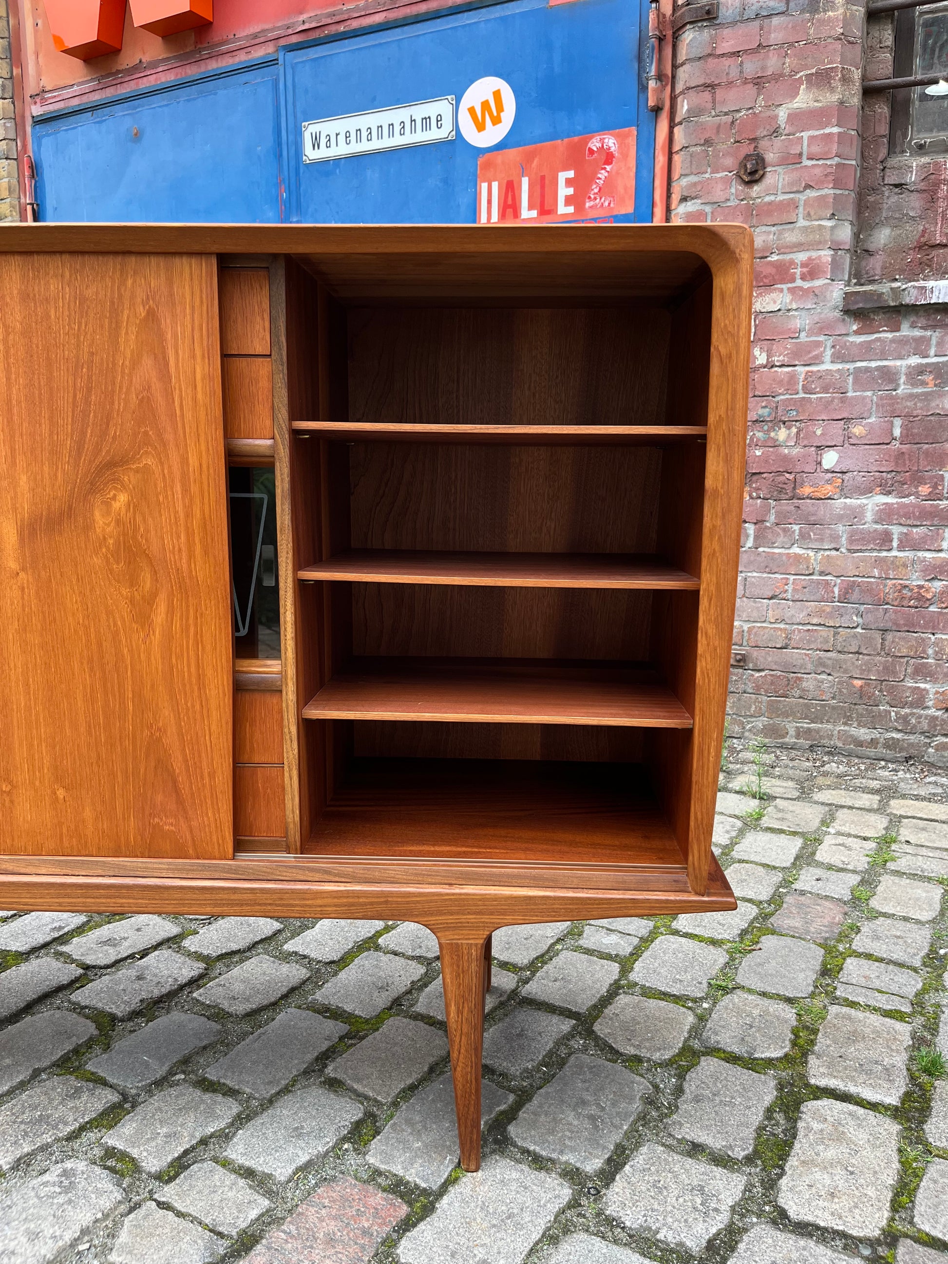 Highboard mit Vitrine Teak aus Dänemark