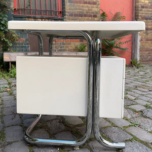 Schreibtisch weiß Fiberglas Chrom von 2 INN Lissone
