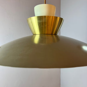 Lamellenlampe creme Messing