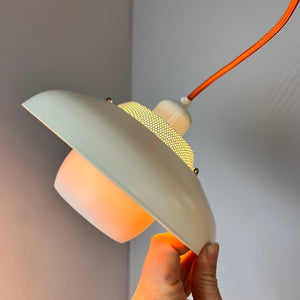 Lamellenlampe neu lackiert weiß orange