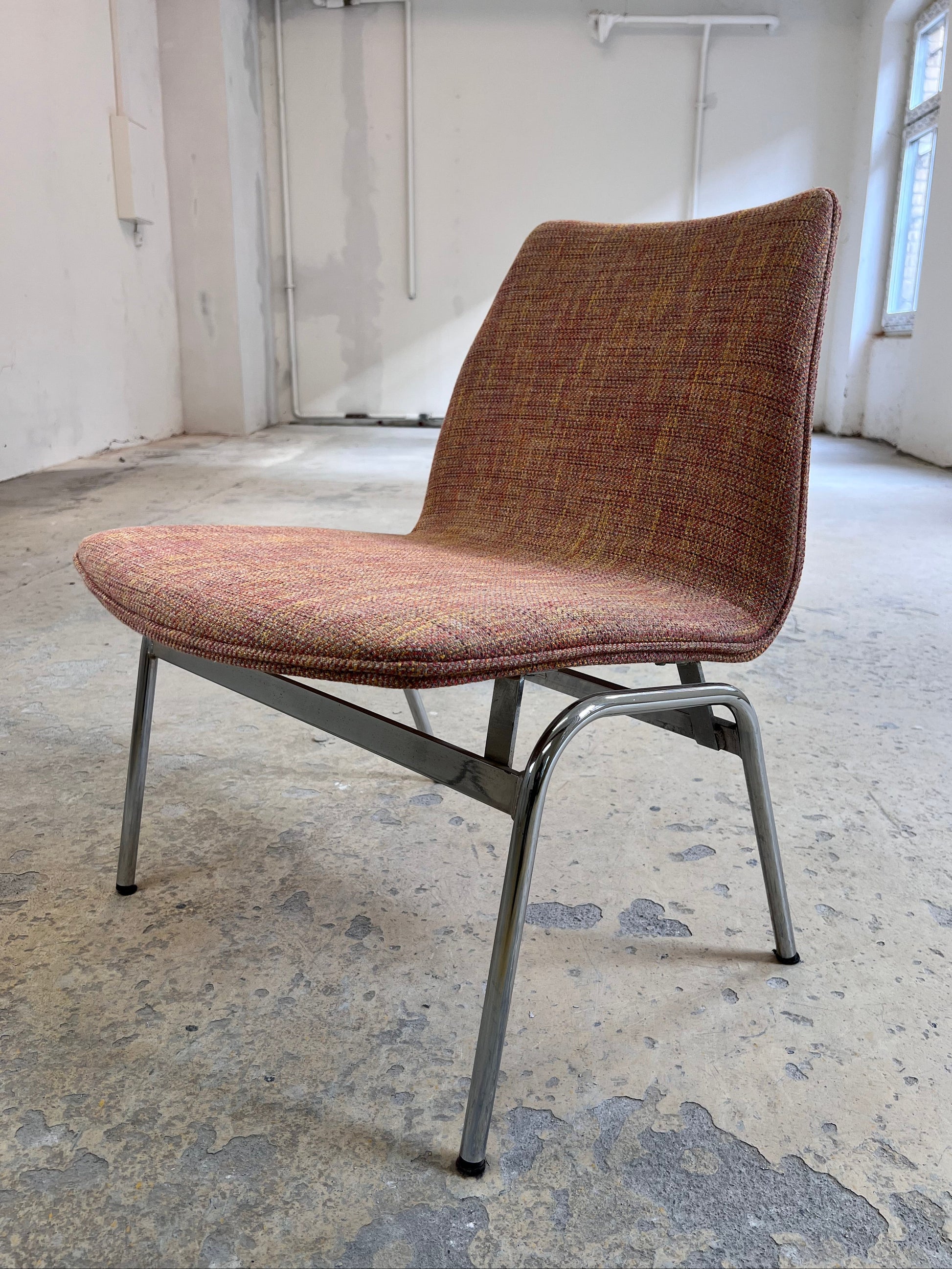 Sessel Lufthavnsstol orange Chrom von Anden Arkitekt für Duba Møbelindustri