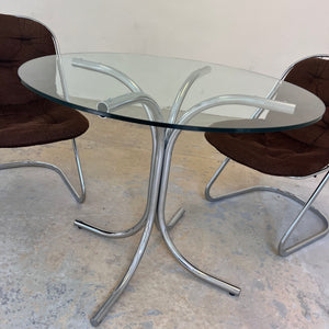 Runder Esstisch Glas & Chrom