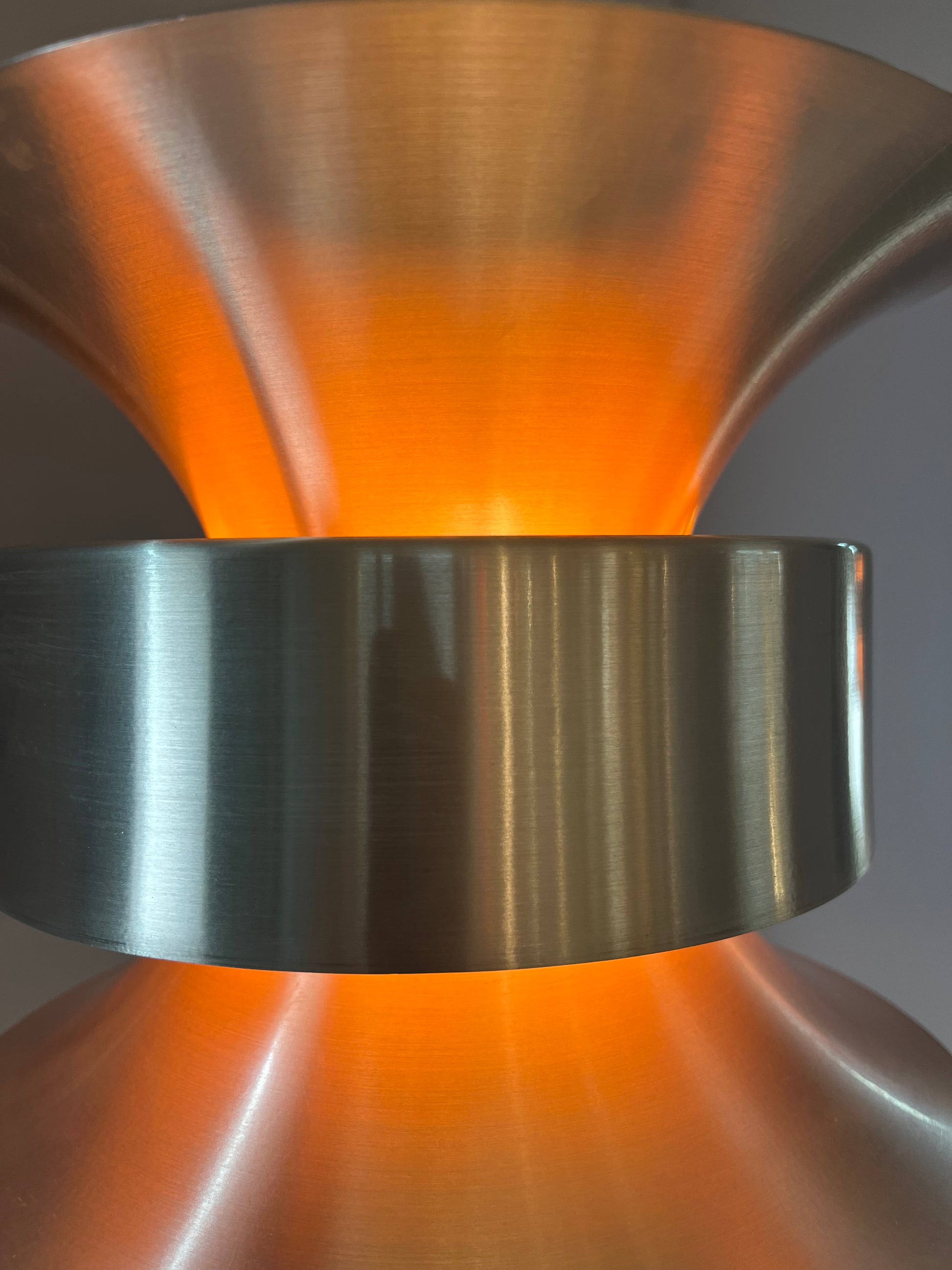 Lamellenlampe Diabolo silber orange von Carl Thore für Granhaga