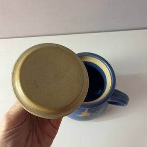 Teekanne blau Keramik