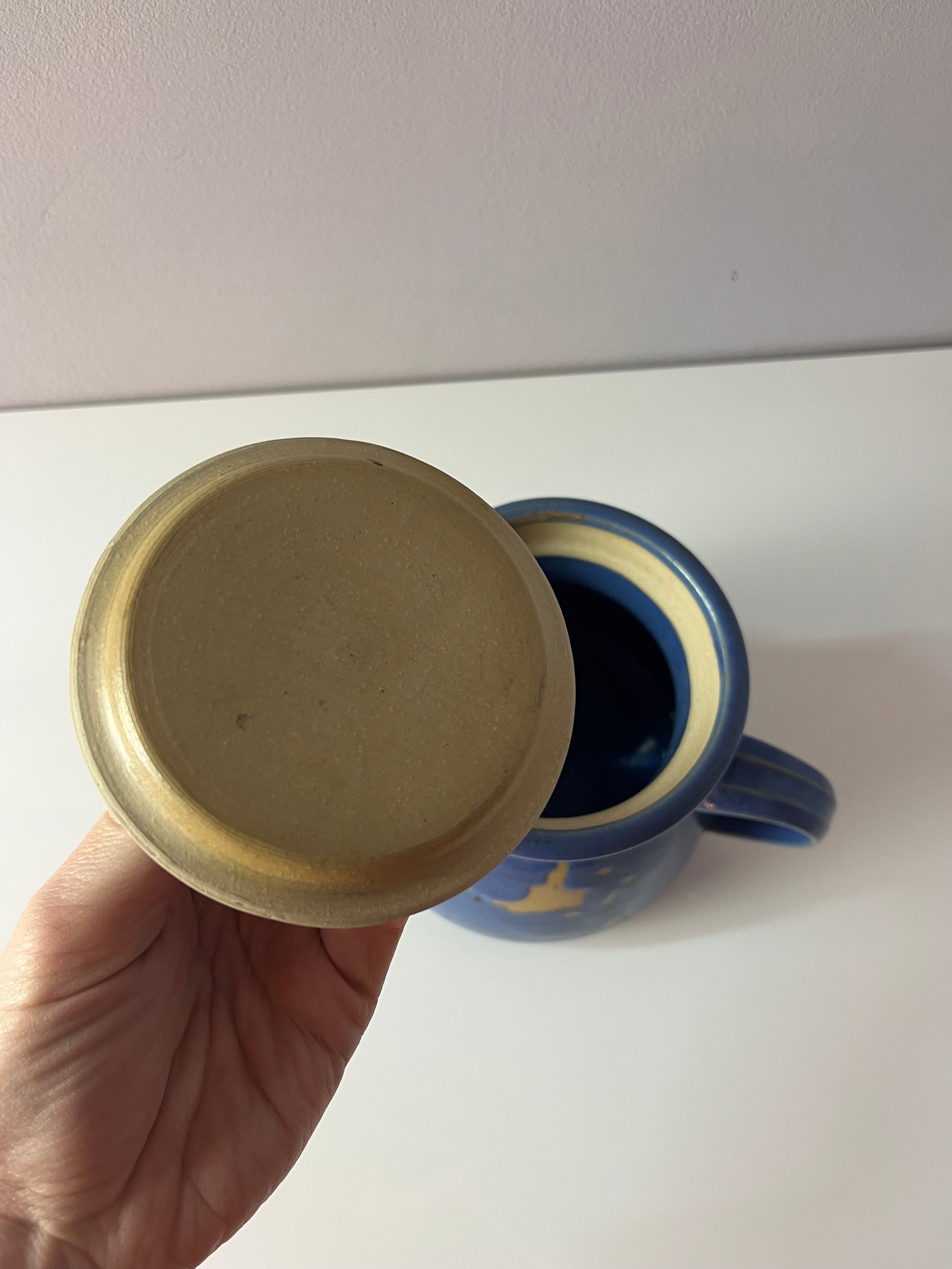 Teekanne blau Keramik