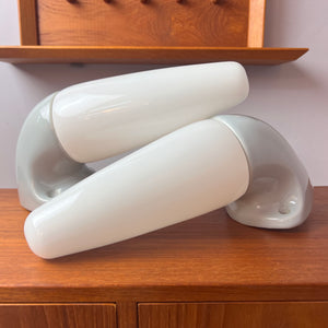 Set: 2x Wandlampe Modell 6035 hellgrau von Sigvard Bernadotte für Ifö