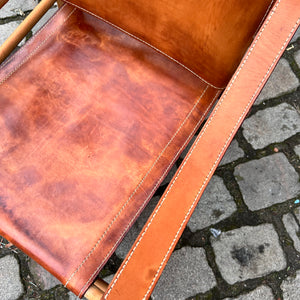 Safari-Sessel mit cognacfarbenem Lederbezug von Aage Bruun & Søn