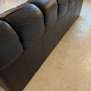3-Sitzer Sofa schwarz Echtleder