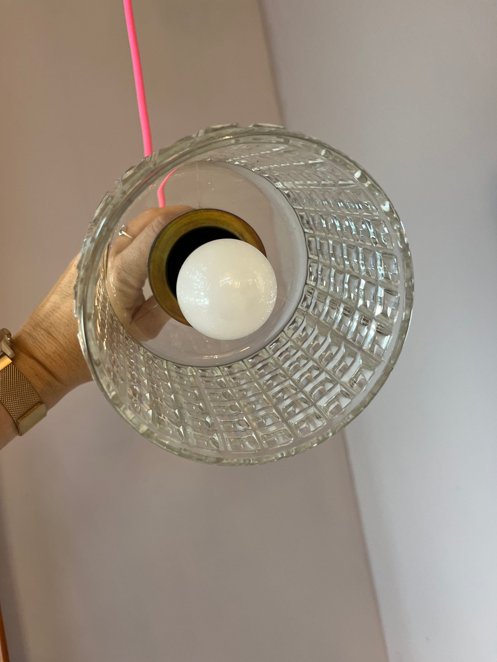 Hängelampe Glas Chrom