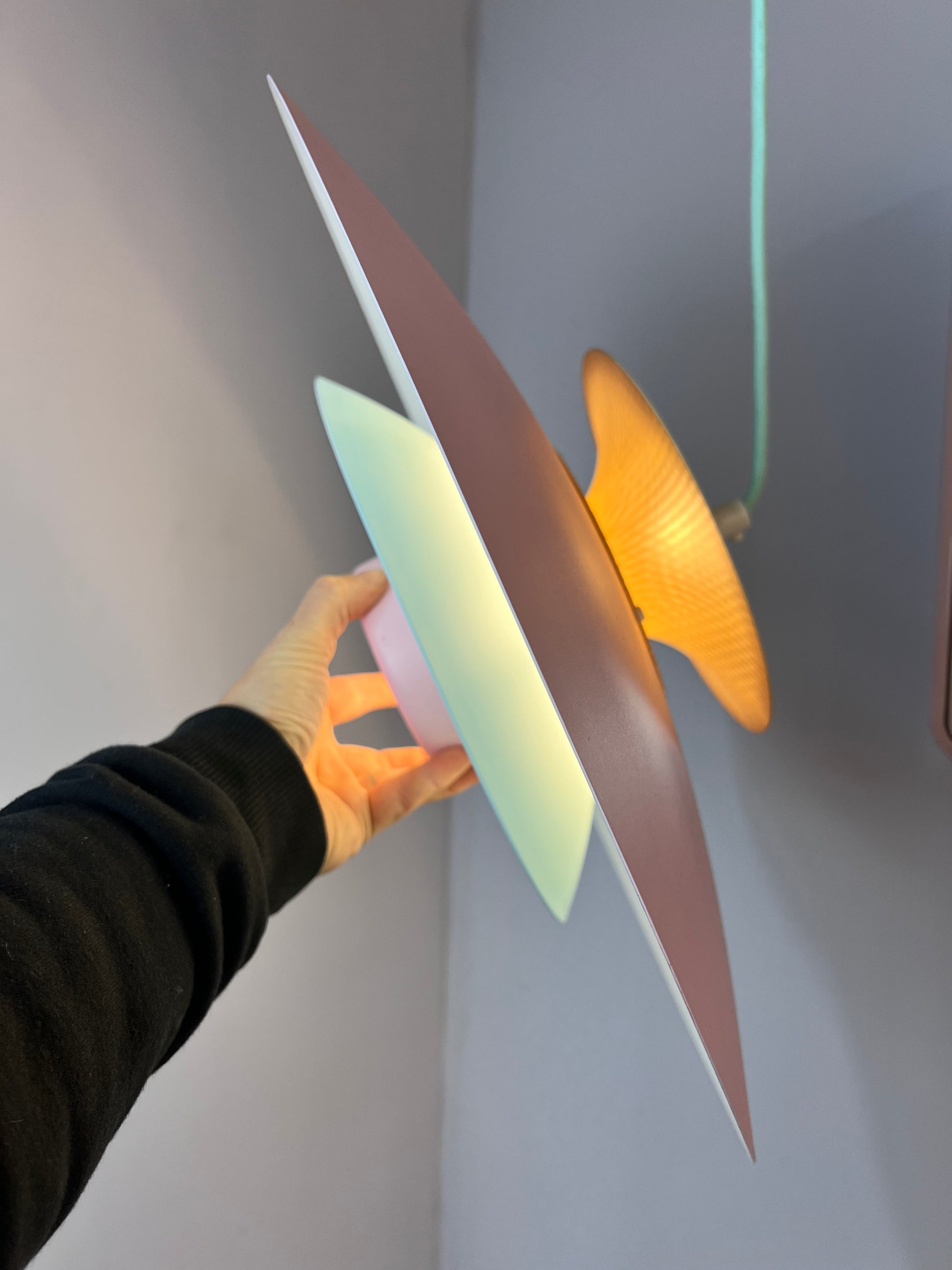 Lamellenlampe neu lackiert rosa mint