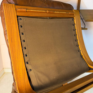 Sessel Kengu braun Echtleder von Elsa & Nordahl Solheim für Rybo Rykken