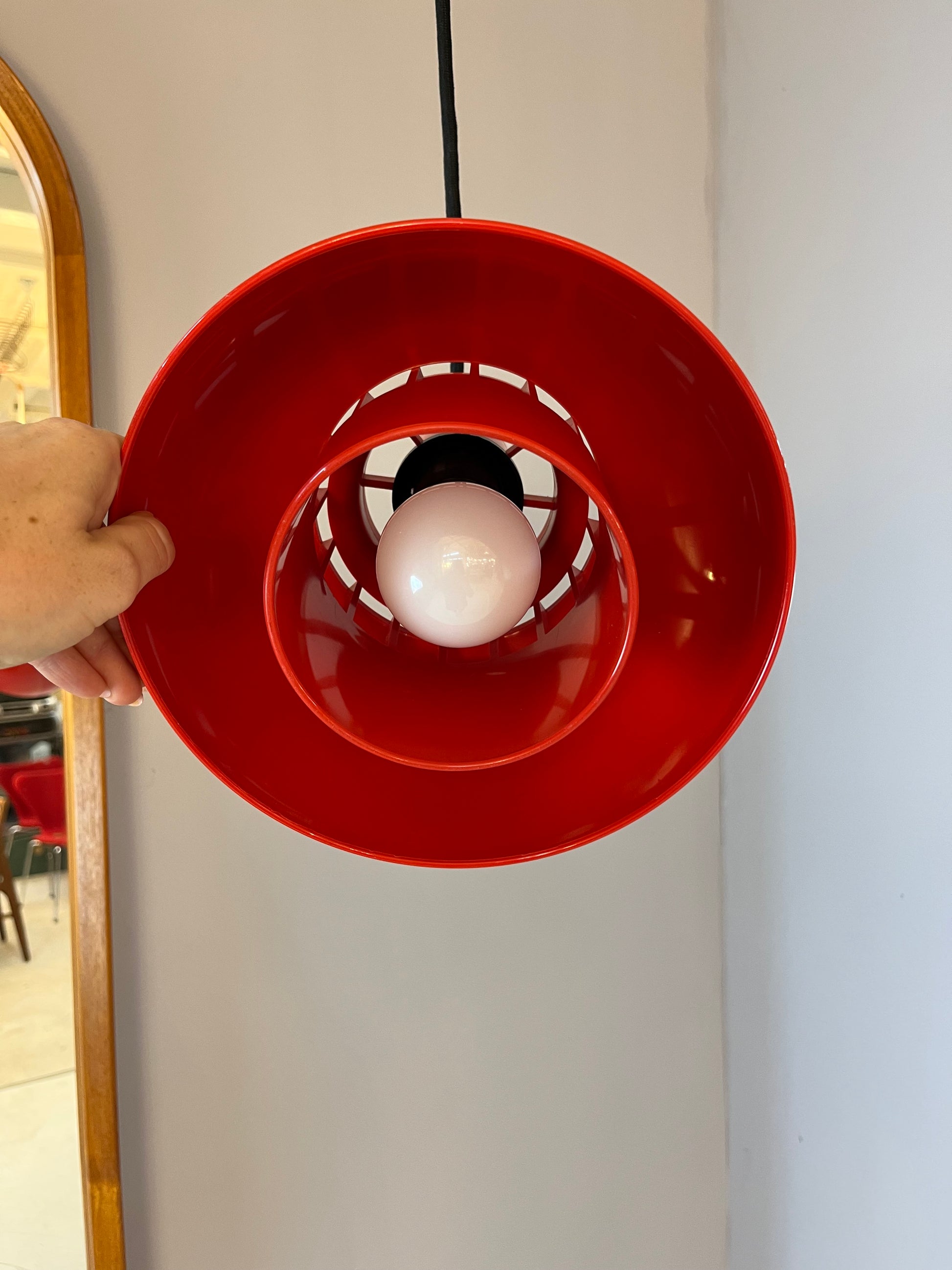 Hängelampe Minisol rot von K. Kewo für Nordisk Solar
