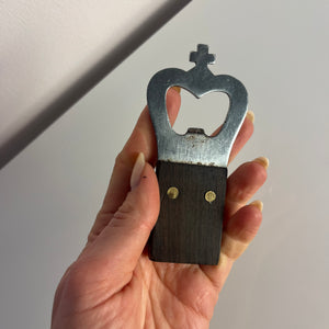 Flaschenöffner Teak mit Krone aus Dänemark