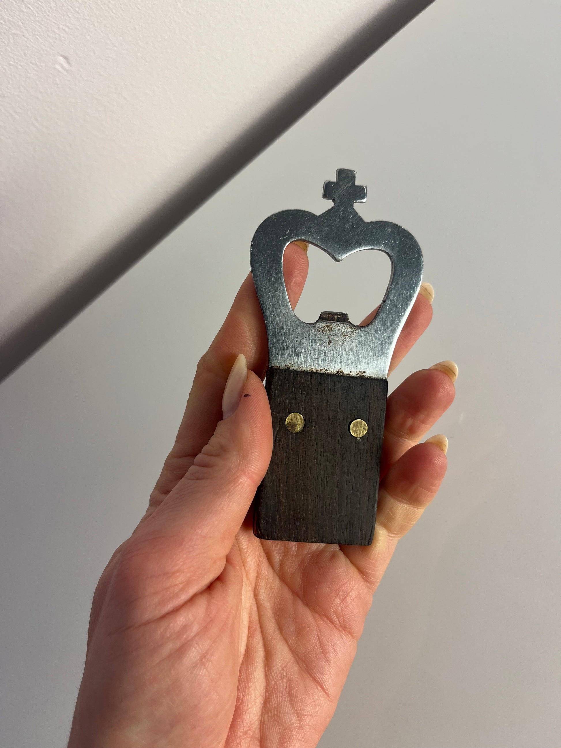 Flaschenöffner Teak mit Krone aus Dänemark