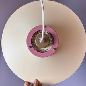 Lamellenlampe neu lackiert creme rosa braun