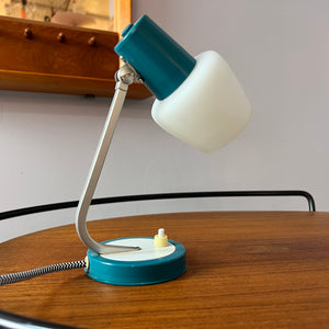 Tischlampe petrolblau 50er
