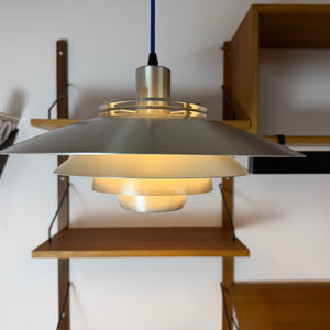 Lamellenlampe Modell Dania 2040 silber von Kurt Wiborg für JEKA