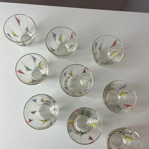 Bowle-Set: 9 Gläser und 1 Terrine bedrucktes Glas
