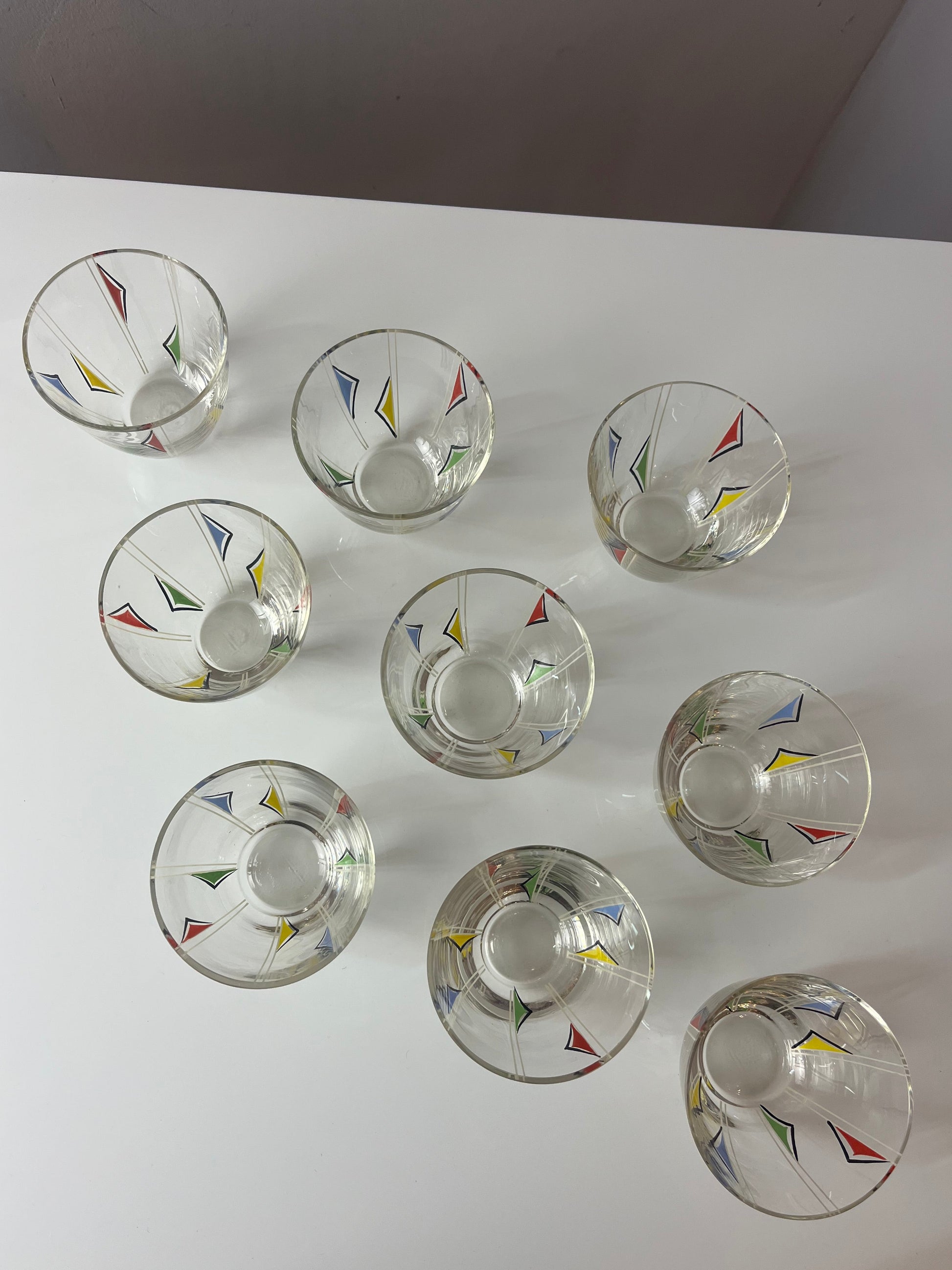 Bowle-Set: 9 Gläser und 1 Terrine bedrucktes Glas