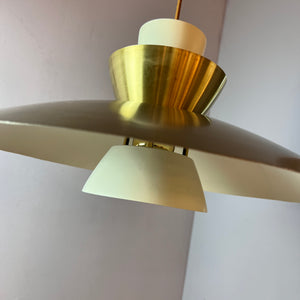 Lamellenlampe creme Messing