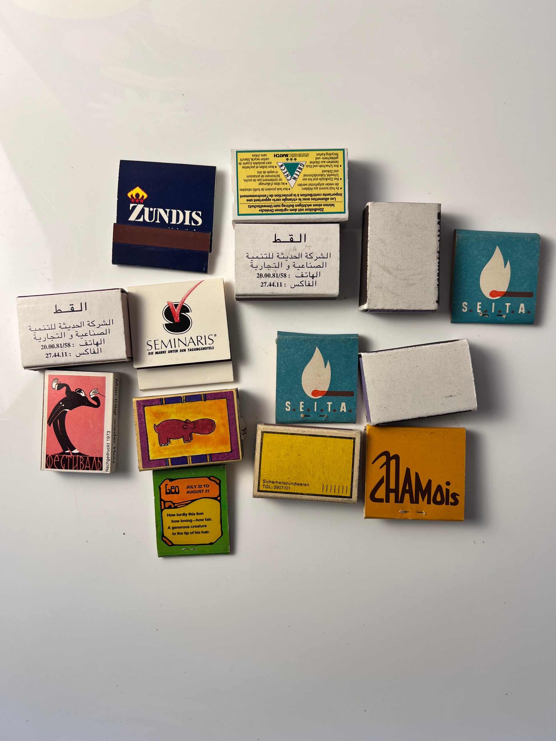Set vintage Streichhölzer Tiere