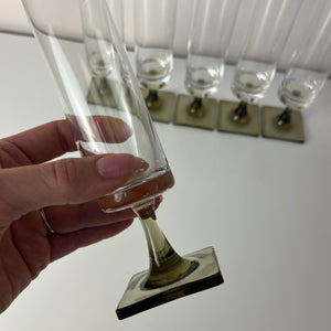 Set: 6x Sektkelch Modell Berlin mit Rauchfuß von Georg Jensen für Rosenthal