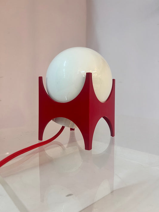 Tischlampe rot weiß von Richard Essig