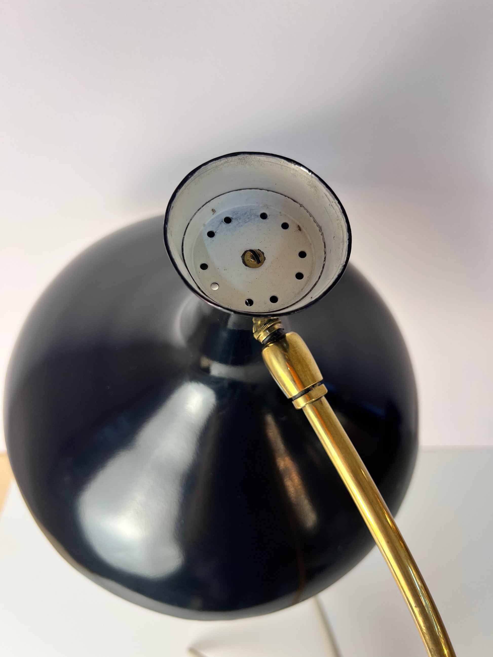Tischlampe Krähenfuß / Diabolo schwarz weiß von Karl Heinz Kinsky für Cosack