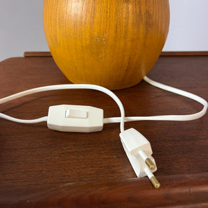 Kugeltischlampe Keramik mit Naturfaser Schirm