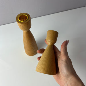 Set: 2x Kerzenständer Eiche