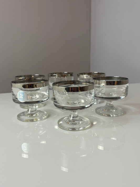 Set: 6x Likörglas mit Silberrand von Schott Zwiesel