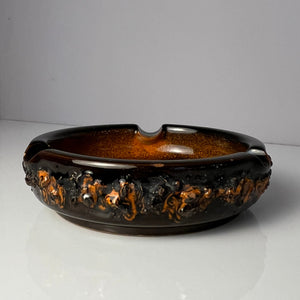 Aschenbecher Fat Lava orange braun von Funi Island - Handmade in Iceland