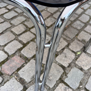 Hexagon Esstisch Rauchglas Chrom
