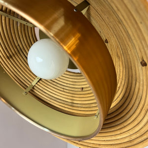 Hängelampe Rattan Kupfer von Doria Leuchten