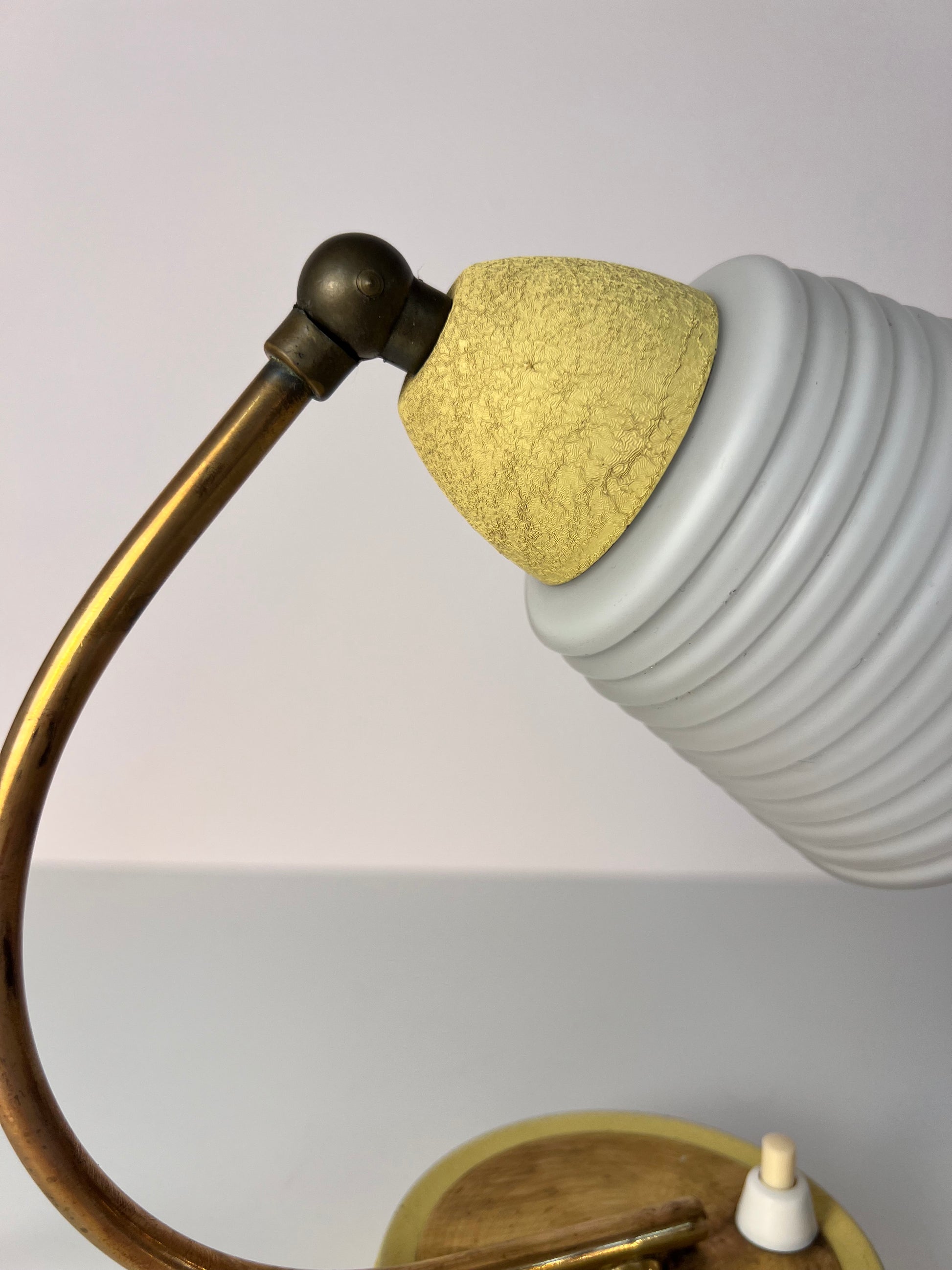 Schreibtischlampe Messing mit Glasschirm
