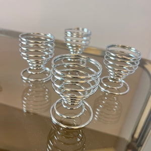 Set: 4x Eierbecher Metall 80er