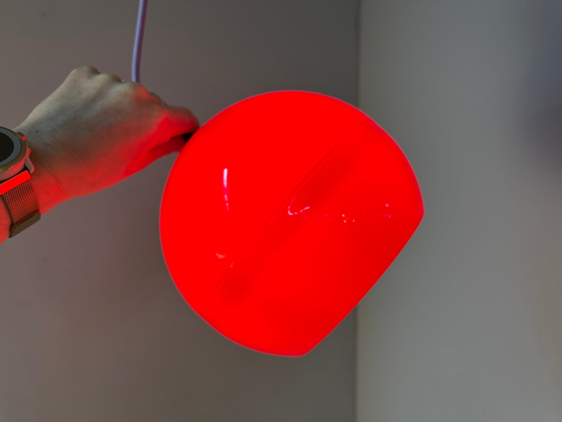 Kugellampe rot Kunststoff aus Dänemark