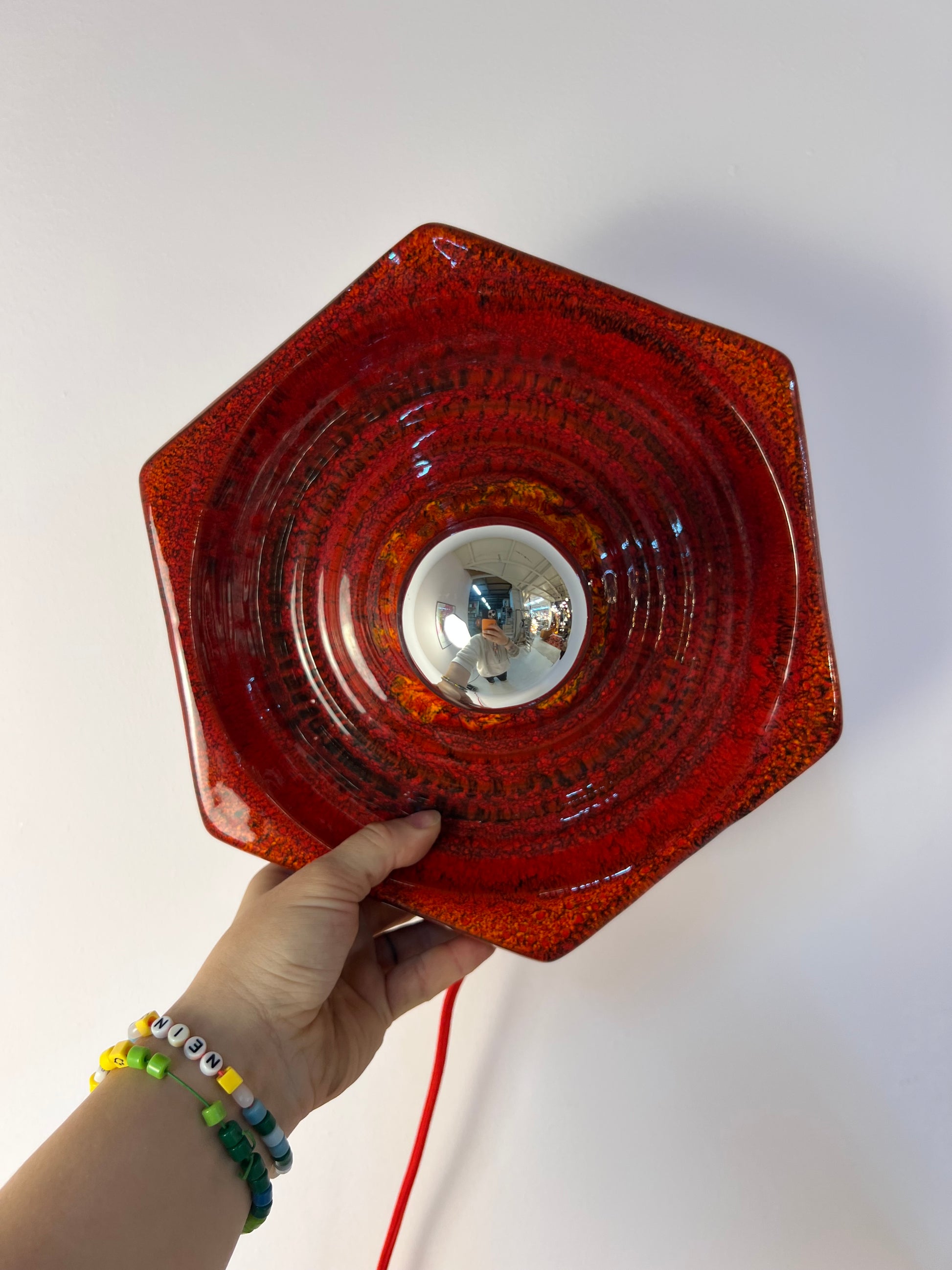 Wandlampe rot Keramik von Hustadt Leuchten