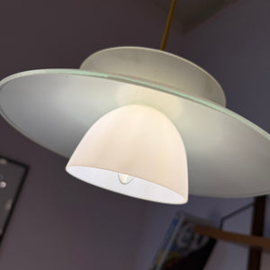Lamellenlampe Milchglas aus Dänemark
