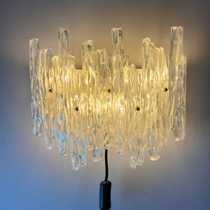 Wandlampe Eisglas