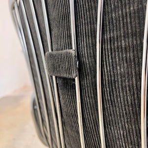 Freischwinger grau Cord Chrom von Gastone Rinaldi
