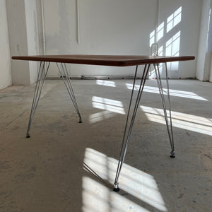 Esstisch / Schreibtisch Teak mit neuem Chromgestell von O. D. Møbler