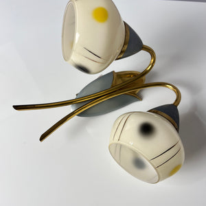 Wandlampe weiß Messing